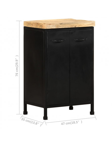 Credenza 47x35x76 cm in Legno di Mango Grezzo