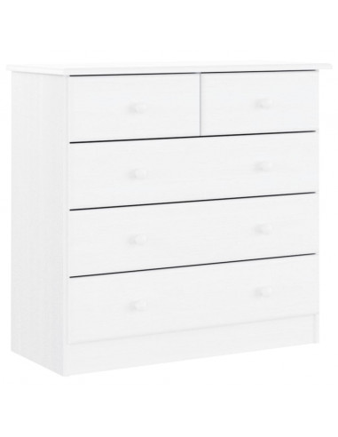 Credenza ALTA Bianca 77x35x165 cm in Legno Massello di Pino