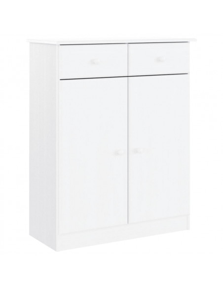 Credenza ALTA Bianca 77x35x188 cm in Legno Massello di Pino