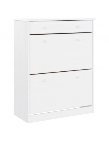 Credenza ALTA Bianca 77x35x188 cm in Legno Massello di Pino