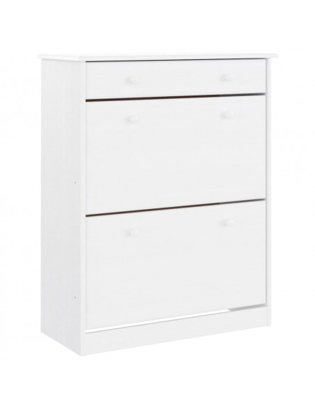 Credenza ALTA Bianca 77x35x188 cm in Legno Massello di Pino