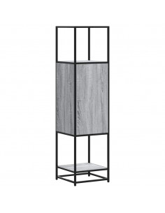 Credenza Grigio Sonoma 35,5x35x139 cm Legno Multistrato Metallo