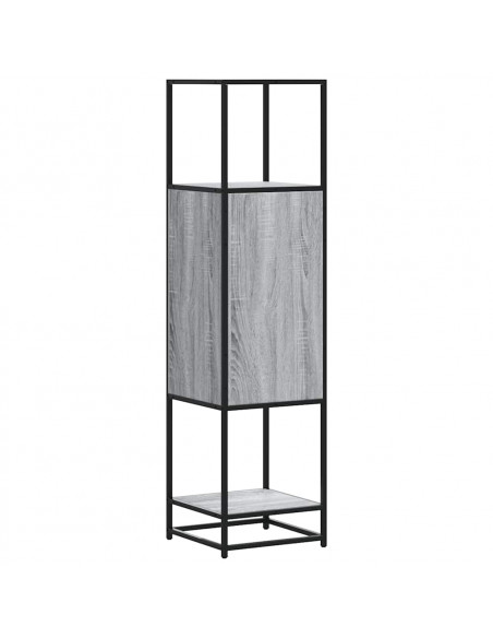 Credenza Grigio Sonoma 35,5x35x139 cm Legno Multistrato Metallo