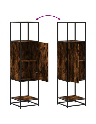 Credenza Rovere Fumo 35,5x35x139 cm Legno Multistrato Metallo