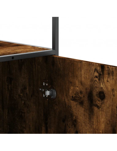 Credenza Rovere Fumo 35,5x35x139 cm Legno Multistrato Metallo
