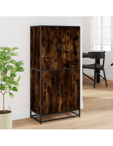 Credenza Rovere Fumo 68x35x139 cm in Truciolato