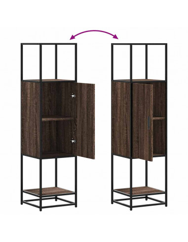 Credenza Rovere Marrone 35,5x35x139cm Legno Multistrato Metallo