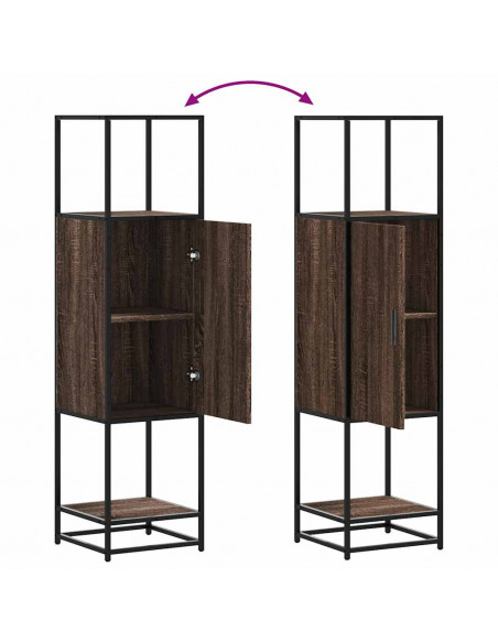 Credenza Rovere Marrone 35,5x35x139cm Legno Multistrato Metallo