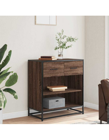 Credenza Rovere Marrone 68x35x76 cm in Legno Multistrato