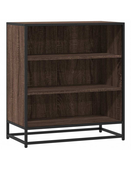 Credenza Rovere Marrone 68x35x76 cm in Truciolato e Metallo