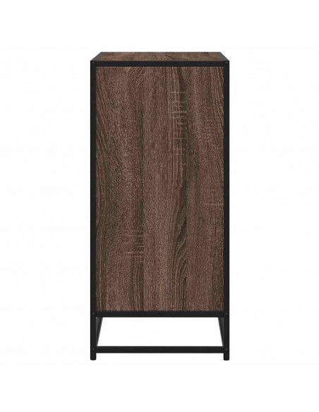 Credenza Rovere Marrone 68x35x76 cm in Truciolato e Metallo
