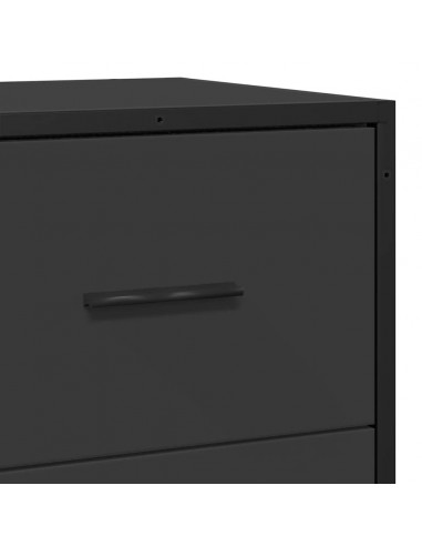 Credenza Rovere Nera 68x35x76 cm in Legno Multistrato