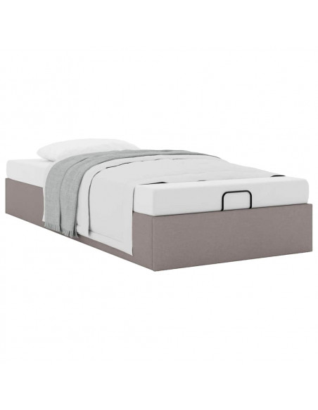 Struttura Letto Pouf senza Materasso Tortora 90x190 cm Tessuto