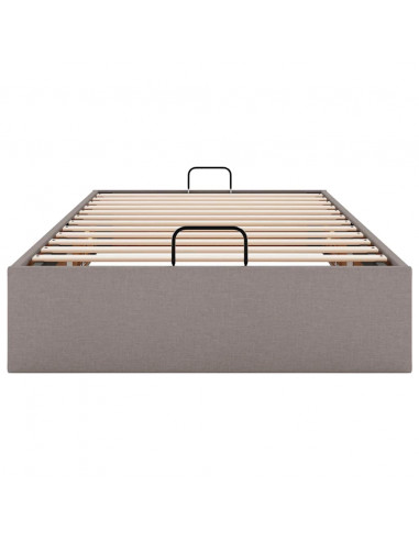 Struttura Letto Pouf senza Materasso Tortora 90x190 cm Tessuto