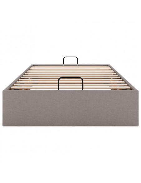 Struttura Letto Pouf senza Materasso Tortora 90x190 cm Tessuto