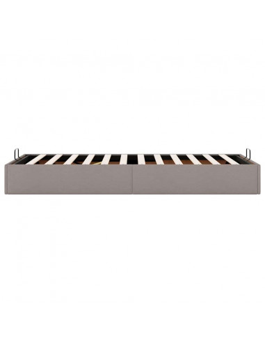 Struttura Letto Pouf senza Materasso Tortora 90x190 cm Tessuto