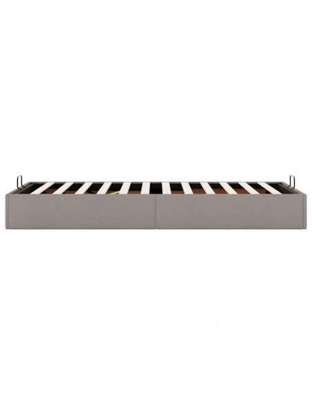 Struttura Letto Pouf senza Materasso Tortora 90x190 cm Tessuto