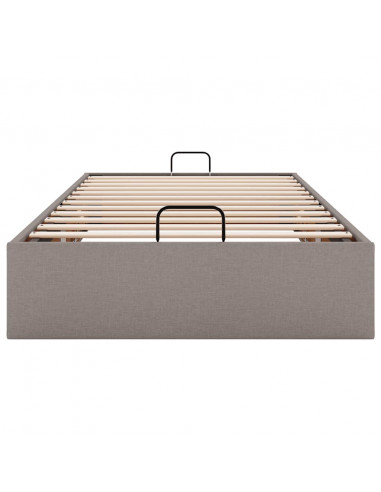 Struttura Letto Pouf senza Materasso Tortora 80x200 cm Tessuto