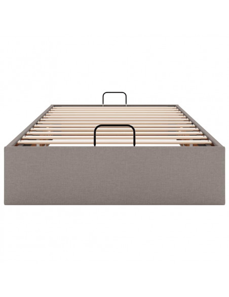 Struttura Letto Pouf senza Materasso Tortora 80x200 cm Tessuto