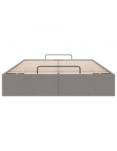 Struttura Letto Pouf senza Materasso Tortora 120x190 cm Tessuto