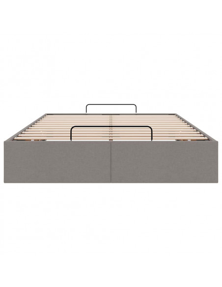 Struttura Letto Pouf senza Materasso Tortora 120x190 cm Tessuto