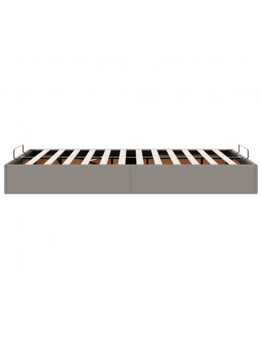 Struttura Letto Pouf senza Materasso Tortora 120x190 cm Tessuto