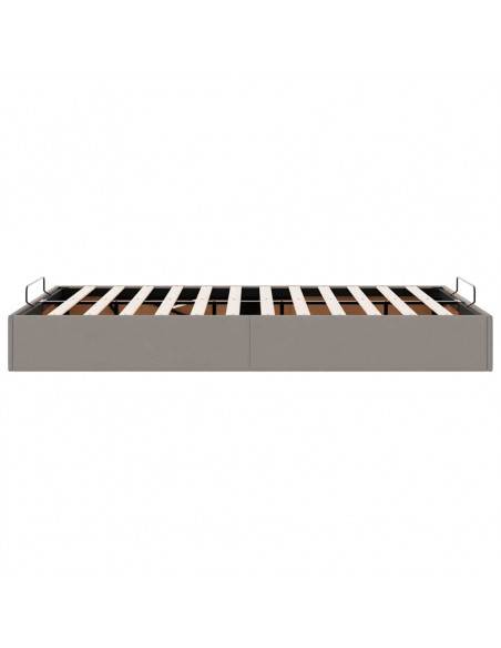 Struttura Letto Pouf senza Materasso Tortora 120x190 cm Tessuto