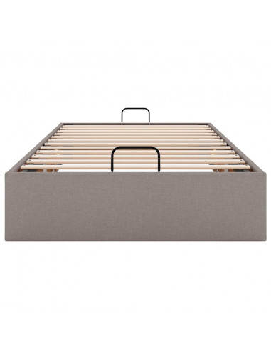 Struttura Letto Pouf senza Materasso Tortora 100x200cm Tessuto