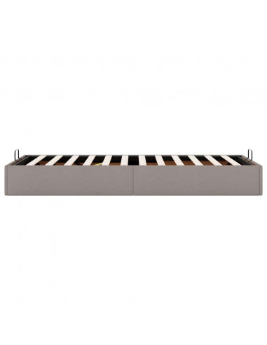 Struttura Letto Pouf senza Materasso Tortora 100x200cm Tessuto