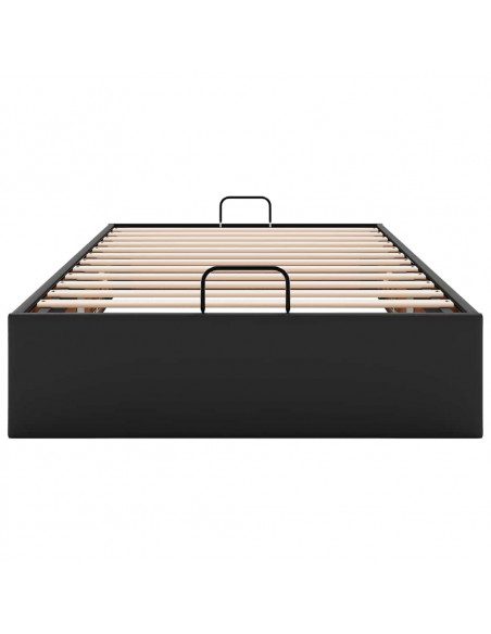 Struttura Letto Pouf senza Materasso Nero 90x200 cm Similpelle