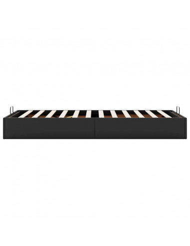 Struttura Letto Pouf senza Materasso Nero 90x200 cm Similpelle