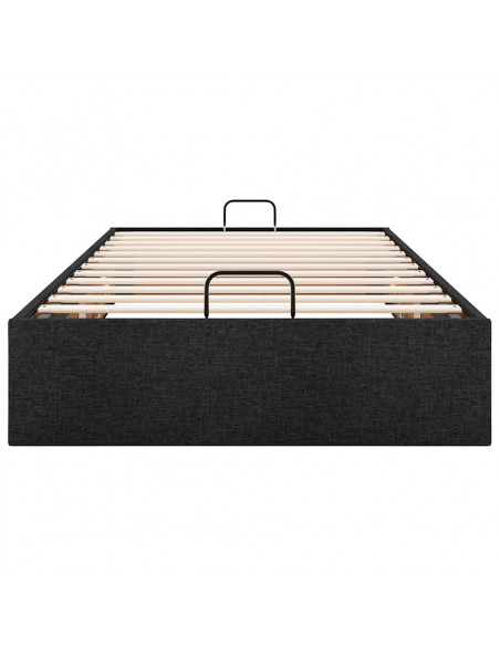 Struttura Letto Pouf senza Materasso Nero 90x200 cm in Tessuto