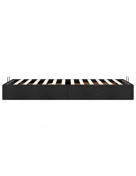 Struttura Letto Pouf senza Materasso Nero 90x200 cm in Tessuto