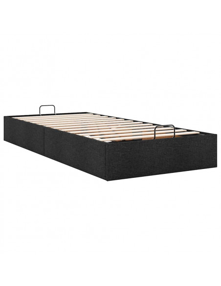 Struttura Letto Pouf senza Materasso Nero 90x190 cm in Tessuto