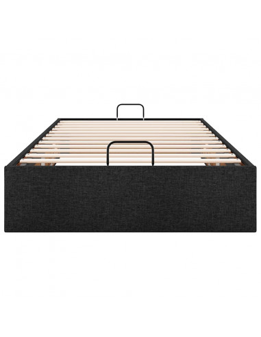 Struttura Letto Pouf senza Materasso Nero 90x190 cm in Tessuto