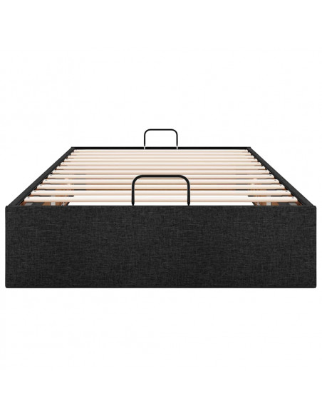 Struttura Letto Pouf senza Materasso Nero 80x200 cm in Tessuto