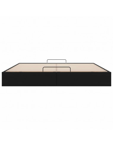 Struttura Letto Pouf senza Materasso Nero 180x200 cm Similpelle