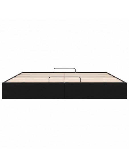 Struttura Letto Pouf senza Materasso Nero 180x200 cm Similpelle