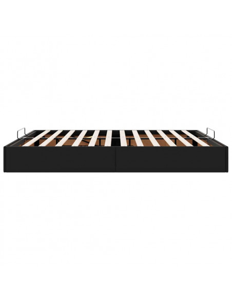 Struttura Letto Pouf senza Materasso Nero 180x200 cm Similpelle