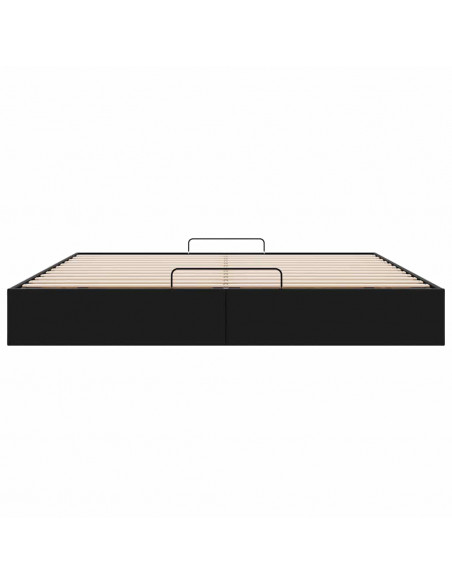 Struttura Letto Pouf senza Materasso Nero 160x200 cm Similpelle