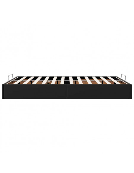 Struttura Letto Pouf senza Materasso Nero 140x190 cm Similpelle