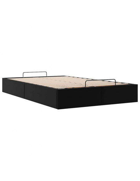 Struttura Letto Pouf senza Materasso Nero 120x200 cm Similpelle