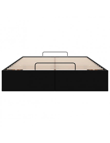 Struttura Letto Pouf senza Materasso Nero 120x200 cm Similpelle