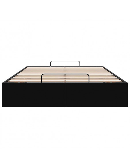 Struttura Letto Pouf senza Materasso Nero 120x190 cm Similpelle