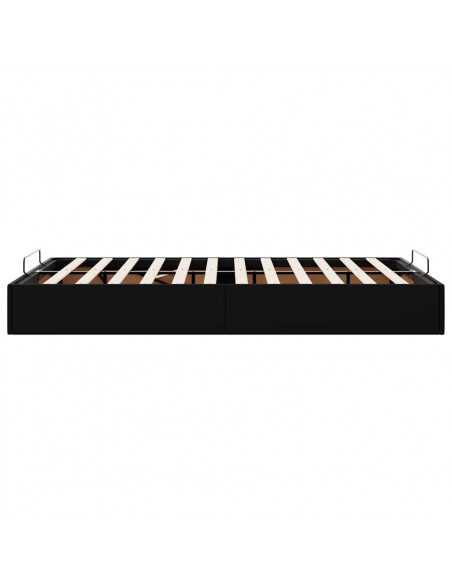 Struttura Letto Pouf senza Materasso Nero 120x190 cm Similpelle