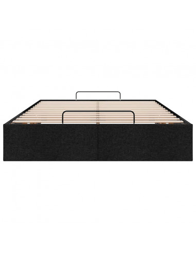 Struttura Letto Pouf senza Materasso Nero 120x190 cm in Tessuto