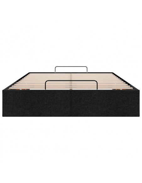 Struttura Letto Pouf senza Materasso Nero 120x190 cm in Tessuto