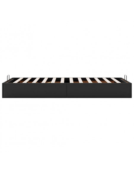 Struttura Letto Pouf senza Materasso Nero 100x200 cm Similpelle