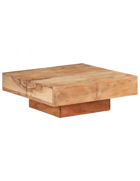 Tavolino da Caffè 80x80x28 cm in Legno Massello di Acacia
