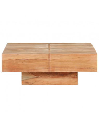 Tavolino da Caffè 80x80x28 cm in Legno Massello di Acacia